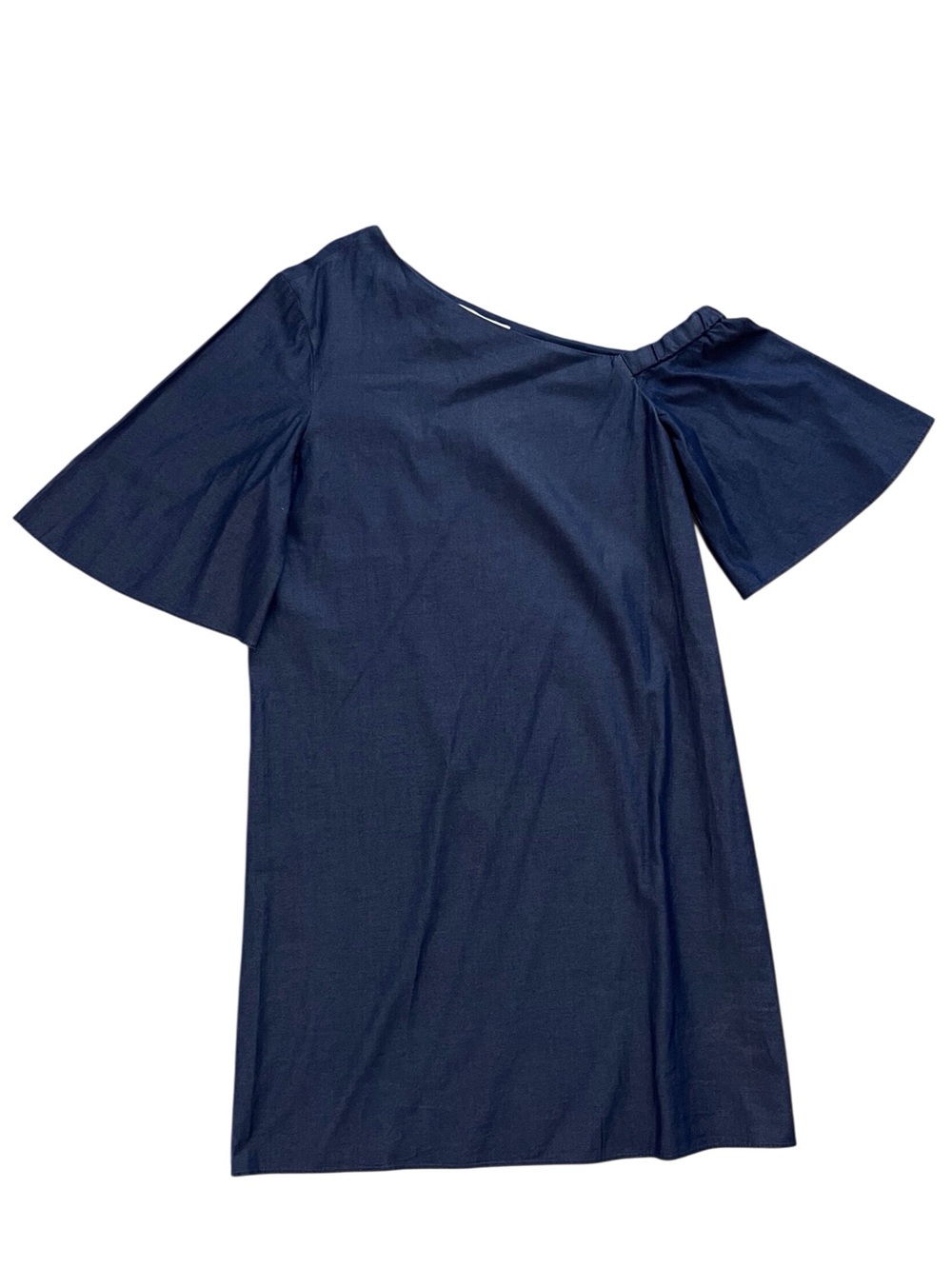 Tibi Chambray Off Shoulder Dress Designer Ruffle Mini Dark Blue Women’s 6 - Picture 3 of 7